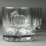 Pumpkins Whiskey Glasses (Set of 4) (Personalized)