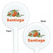 Pumpkins White Plastic 5.5" Stir Stick - Double Sided - Round - Front & Back