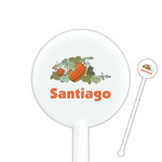 Pumpkins 5.5" Round Plastic Stir Sticks - White - Single Sided (Personalized)