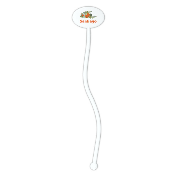 Pumpkins White Plastic 7" Stir Stick - Oval - Single Stick