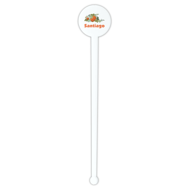 Pumpkins White Plastic 7" Stir Stick - Round - Single Stick