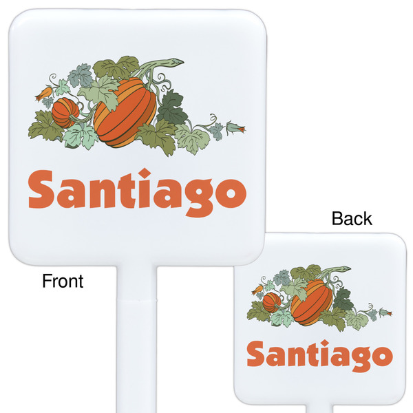 Pumpkins White Plastic Stir Stick - Double Sided - Approval