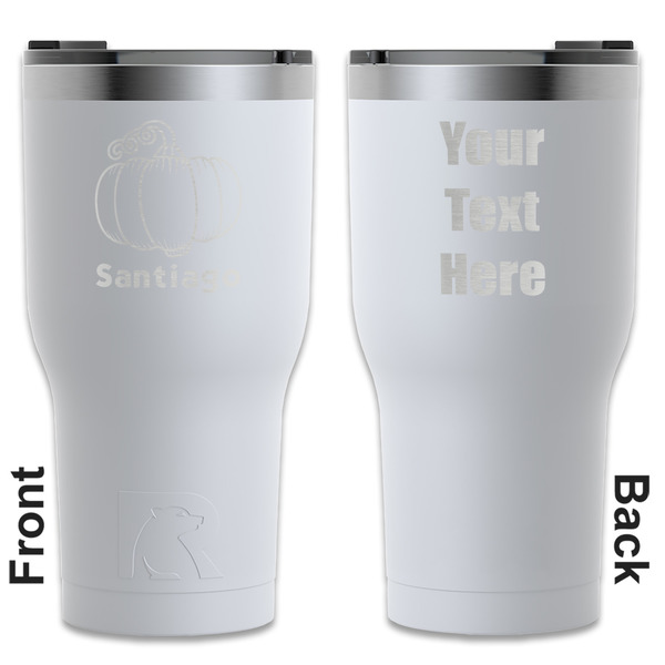 Custom Pumpkins RTIC Tumbler - White - Engraved Front & Back (Personalized)