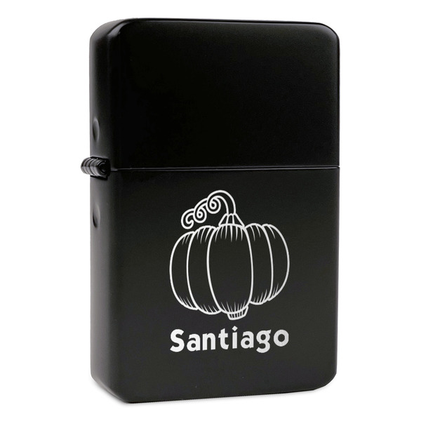 Custom Pumpkins Windproof Lighter - Black - Single Sided (Personalized)