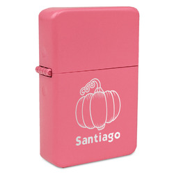 Pumpkins Windproof Lighter - Pink - Single Sided & Lid Engraved (Personalized)