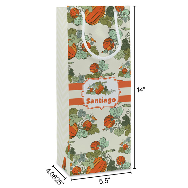 Pumpkins Wine Gift Bag - Dimensions