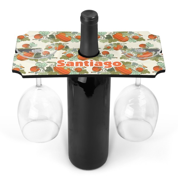 Custom Pumpkins Wine Bottle & Glass Holder (Personalized)
