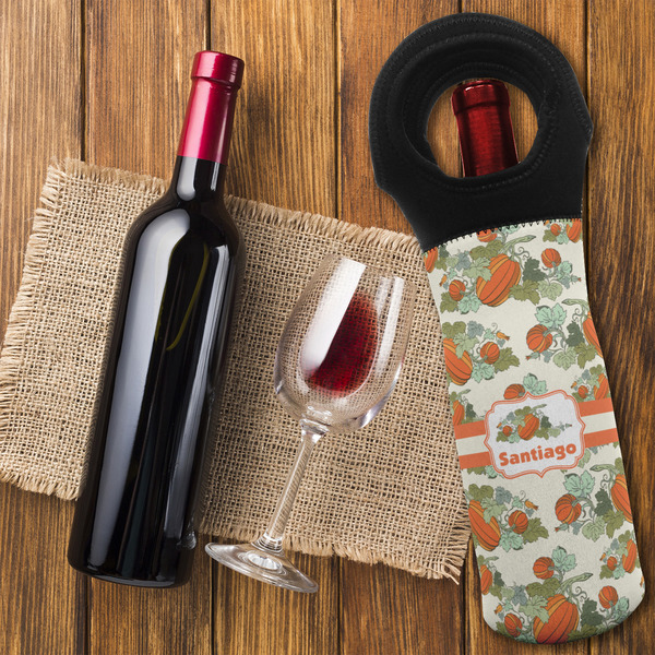 Pumpkins Wine Tote Bag - FLATLAY