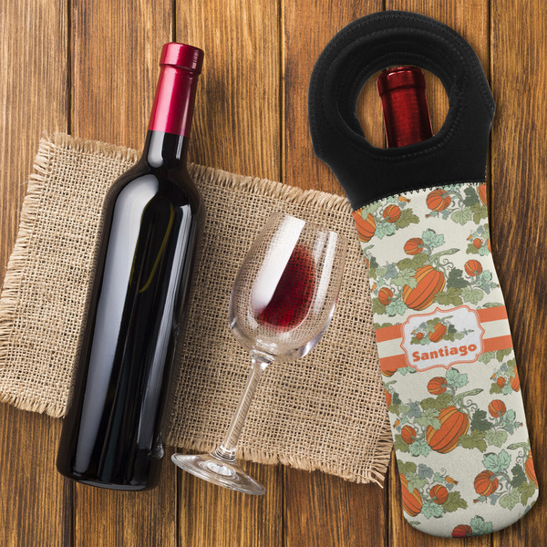 Pumpkins Wine Tote Bag - FLATLAY