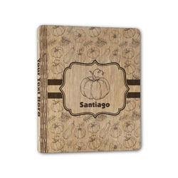 Pumpkins Wood 3-Ring Binder - 1" Half-Letter Size (Personalized)