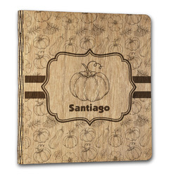 Pumpkins Wood 3-Ring Binder - 1" Letter Size (Personalized)