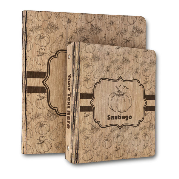 Custom Pumpkins Wood 3-Ring Binder (Personalized)