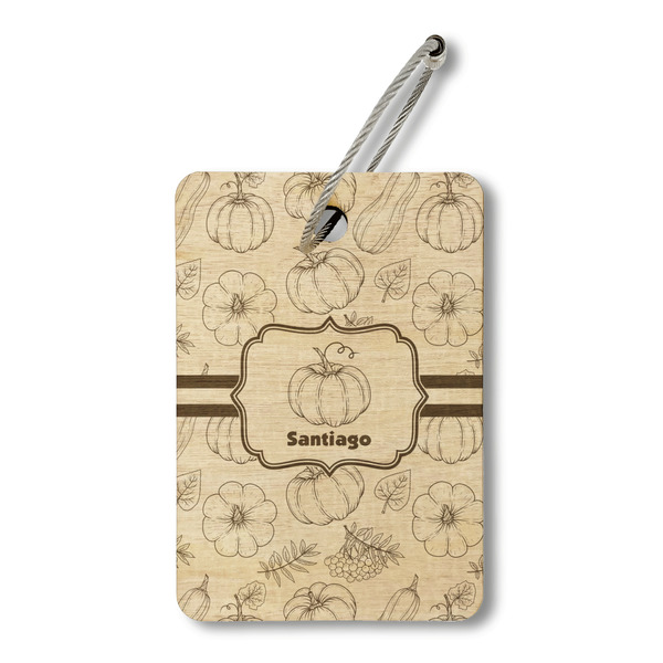 Custom Pumpkins Wood Luggage Tag - Rectangle (Personalized)