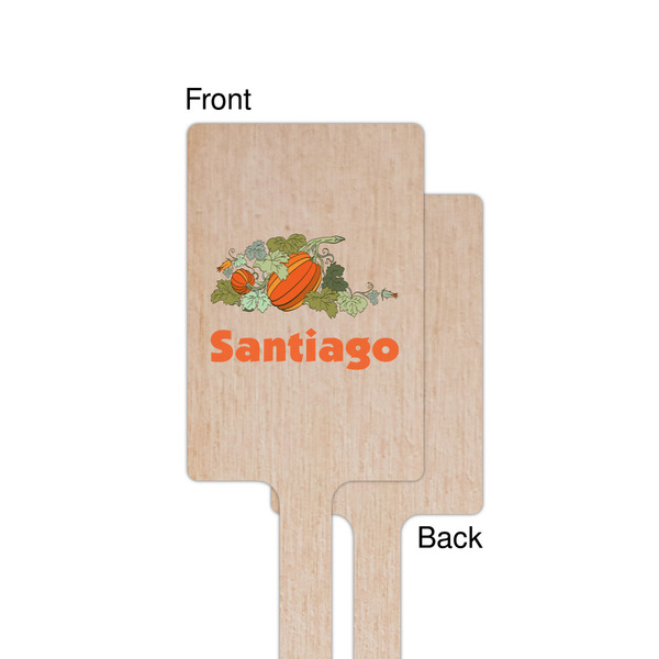 Pumpkins Wooden 6.25" Stir Stick - Rectangular - Single - Front & Back