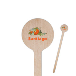 Pumpkins 6" Round Wooden Stir Sticks - Double Sided (Personalized)
