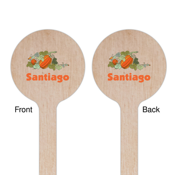 Pumpkins Wooden 6" Stir Stick - Round - Double Sided - Front & Back