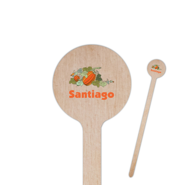 Custom Pumpkins 7.5" Round Wooden Stir Sticks - Double Sided (Personalized)