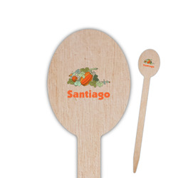 Pumpkins Oval Wooden Food Picks (Personalized)