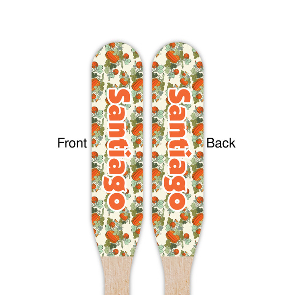 Pumpkins Wooden Food Pick - Paddle - Double Sided - Front & Back