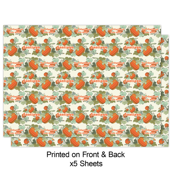 Pumpkins Wrapping Paper Sheet - Double Sided - Front