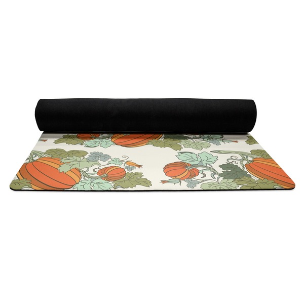 Pumpkins Yoga Mat Rolled up Black Rubber Backing
