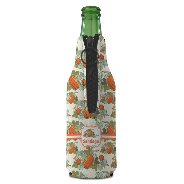 Pumpkins Zipper Bottle Cooler - BACK (bottle)