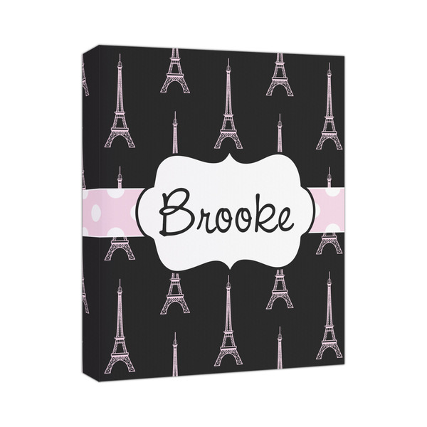 Custom Black Eiffel Tower Canvas Print - 11x14 (Personalized)