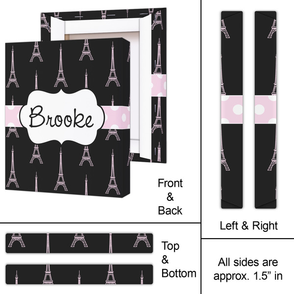 Black Eiffel Tower 11x14 - Canvas Print - Approval