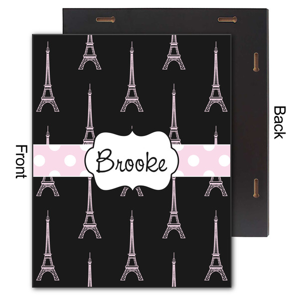 Black Eiffel Tower 11x14 Wood Print - Front & Back View