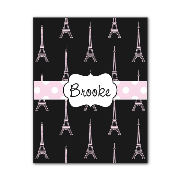 Custom Black Eiffel Tower Wood Print - 11x14 (Personalized)