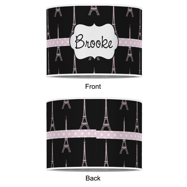 Black Eiffel Tower 12" Drum Lampshade - APPROVAL (Poly Film)