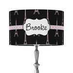 Black Eiffel Tower 12" Drum Lamp Shade - Fabric (Personalized)