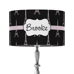 Black Eiffel Tower 12" Drum Lamp Shade - Fabric (Personalized)