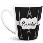 Black Eiffel Tower 12 Oz Latte Mug (Personalized)