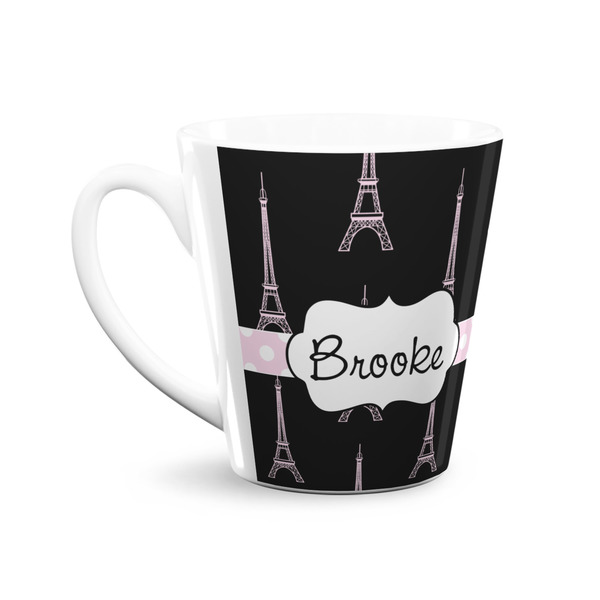 Black Eiffel Tower 12 Oz Latte Mug - Front