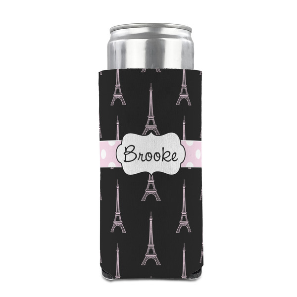 Black Eiffel Tower 12oz Tall Can Sleeve - FRONT (on can)