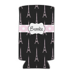 Black Eiffel Tower Can Cooler (tall 12 oz) (Personalized)