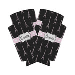 Black Eiffel Tower Can Cooler (tall 12 oz) - Set of 4 (Personalized)