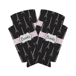 Black Eiffel Tower Can Cooler (tall 12 oz) - Set of 4 (Personalized)