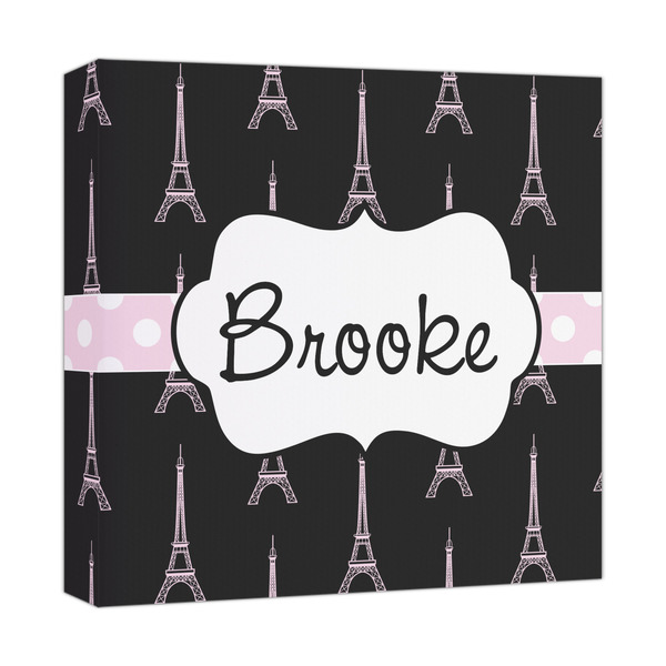 Custom Black Eiffel Tower Canvas Print - 12x12 (Personalized)