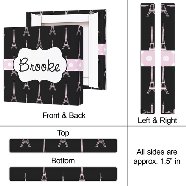 Black Eiffel Tower 12x12 - Canvas Print - Approval