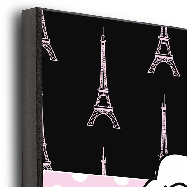 Black Eiffel Tower 12x12 Wood Print - Closeup