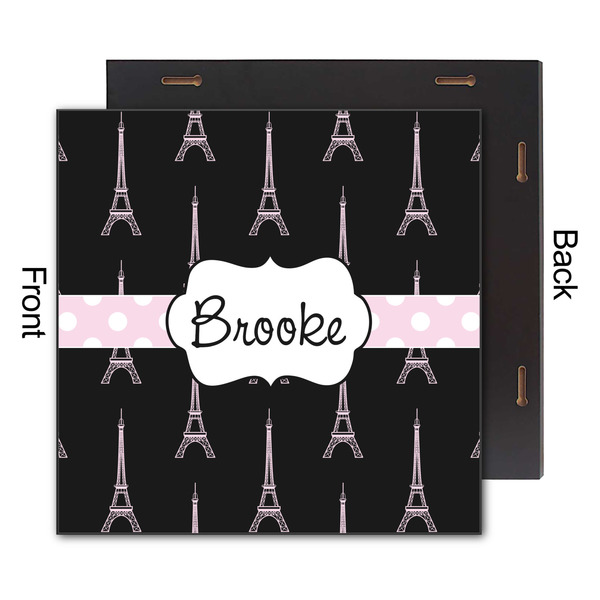 Black Eiffel Tower 12x12 Wood Print - Front & Back View