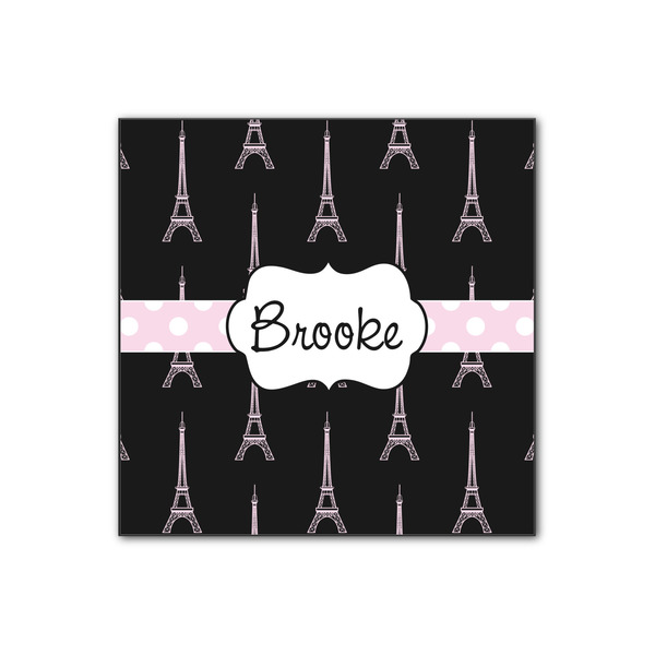 Custom Black Eiffel Tower Wood Print - 12x12 (Personalized)