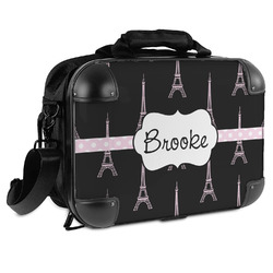 Black Eiffel Tower Hard Shell Briefcase (Personalized)