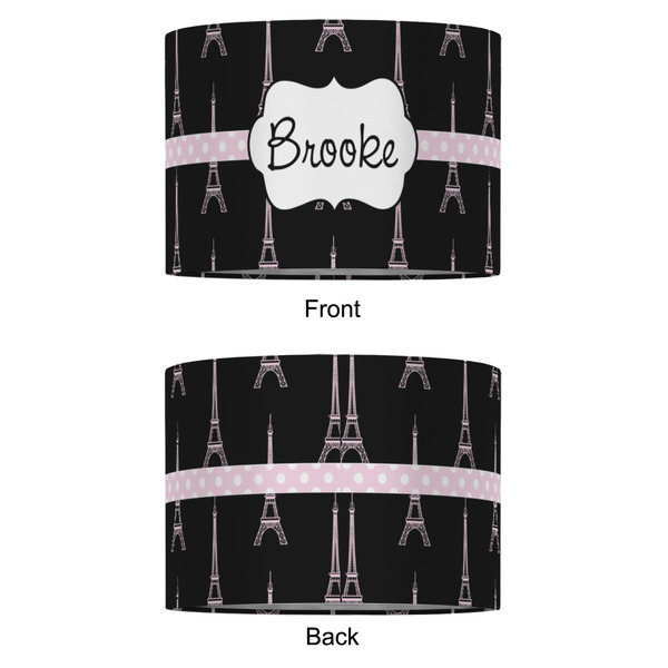 Black Eiffel Tower 16" Drum Lampshade - APPROVAL (Fabric)