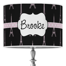 Black Eiffel Tower 16" Drum Lamp Shade - Poly-film (Personalized)