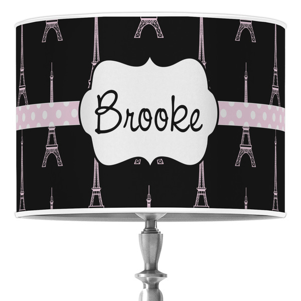 Custom Black Eiffel Tower Drum Lamp Shade (Personalized)