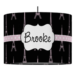 Black Eiffel Tower Drum Pendant Lamp (Personalized)