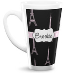 Black Eiffel Tower 16 Oz Latte Mug (Personalized)